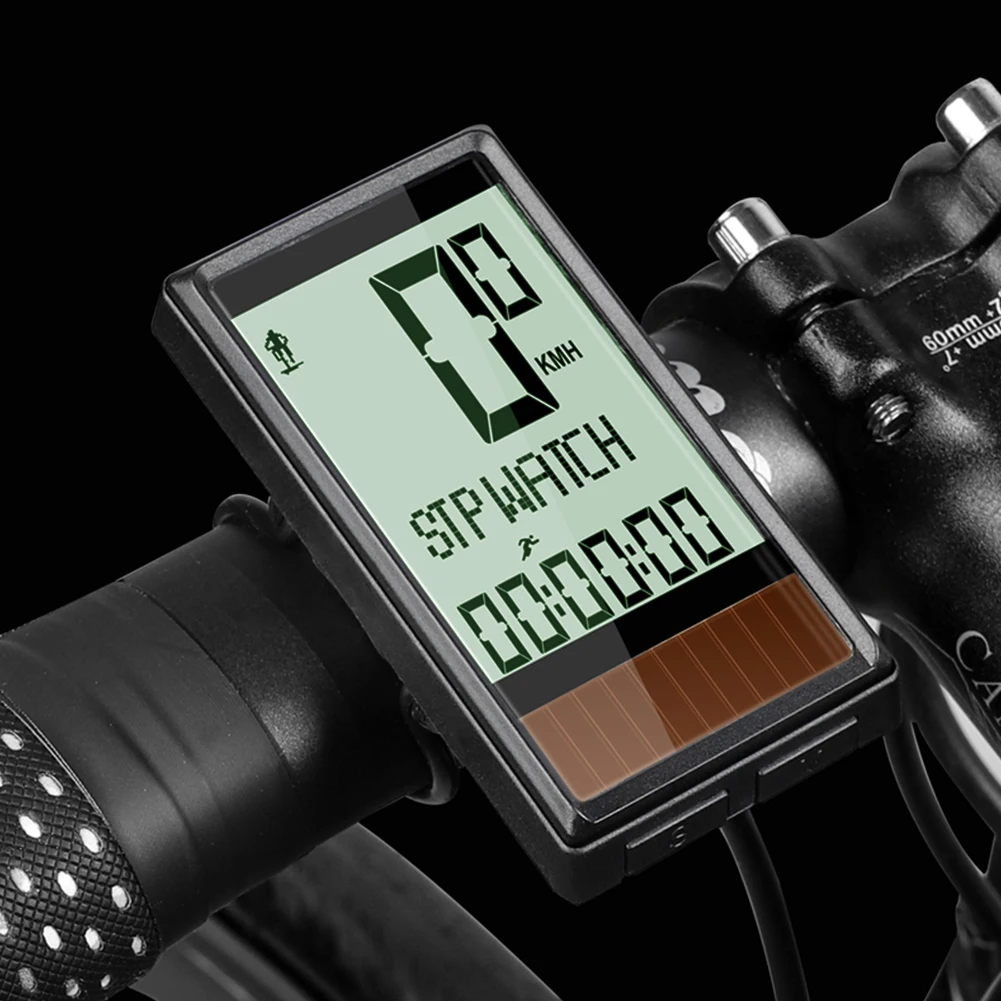 72x36x13mm Waterproof Bike Large-character Speedometer Solar Wireless Mountain Road Bike Computer Bicycle Accessories