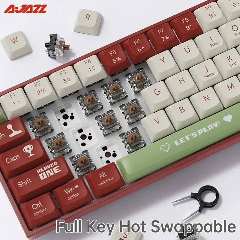Ajazz AK680 механическая клавиатура 68 клавиш красные переключатели