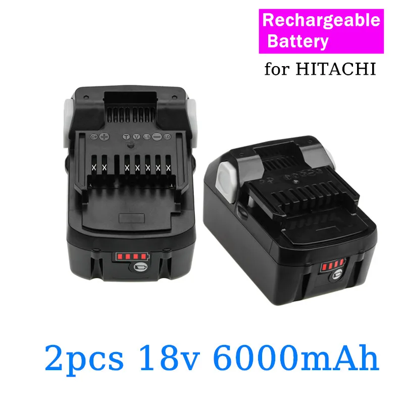

18V 6Ah Li-ion BSL1830B Replacement Rechargeable Battery for HITACHI BSL1820 BSL1840 BSL1850 BSL1860B Power Tools Batteries
