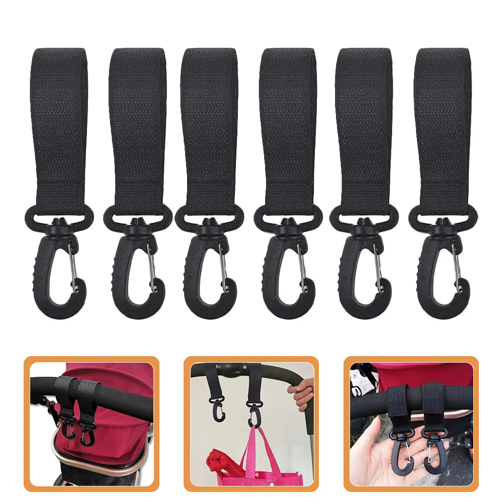 

6 Pcs Stroller Hooks Bags Swivel Hooks Heavy Duty Mommy 360 Degree Baby Hanging Outdoor Diaper Hook. Plastics