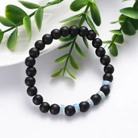 black natural frosted beaded bracelet 13 colors imperial stone spacer beads elastic for couples bracelet jewelry gifts