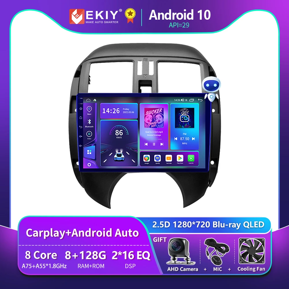 

EKIY T900 8G 128G для Nissan Sunny, Versa C17 2012 2013 2014 автомобильное радио QLED GPS навигация Мультимедиа PlayerCarplay Android Auto