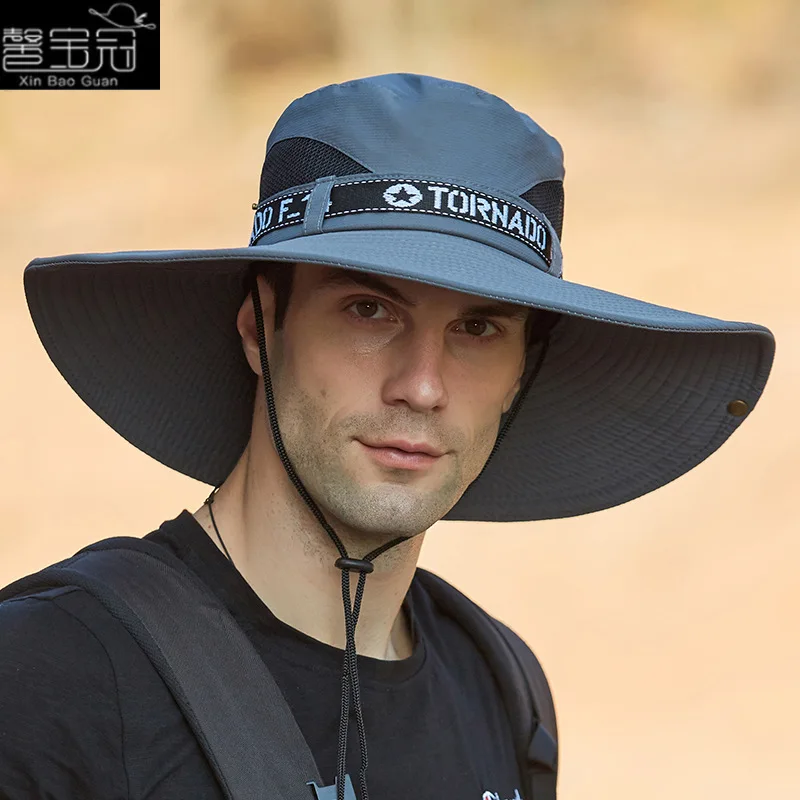 

Breathable Sunscreen Sunshade Fishing Hat Summer Outdoor Men's Oversized Eaves Sunshade Cover Face Sun Hat
