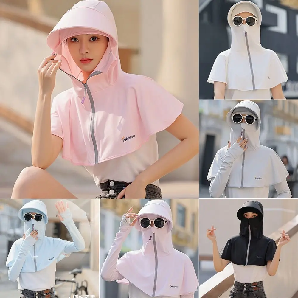 

Summer Ice Silk Sunscreen Hats Women Sun-Protective Outdoor Sports Fisherman Hats Breathable Beach UV Protection Hats