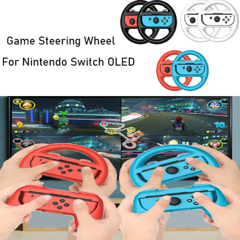 

2Pcs Left Right Game Steering Wheel Controller Handle Grip Joy-Con Racing Game Control for Nintendo Switch Oled Accessories