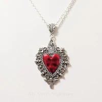 gothic burning heart pendant necklace for women fashion witch jewelry accessories vintage silver color heart choker new trend