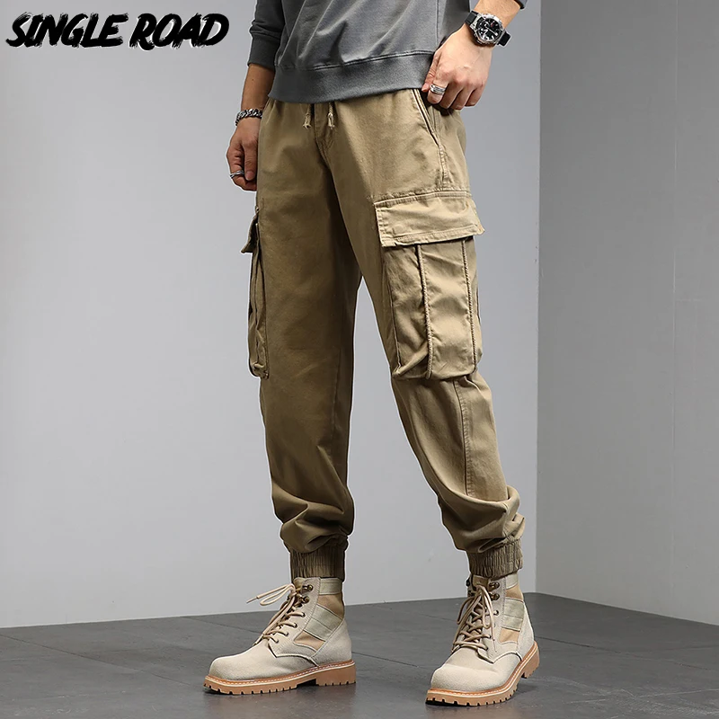 

Однодорожные мужские брюки карго, 2023, мешковатые, с боковыми карманами, модные, Techwear, джоггеры, мужские брюки, уличная одежда, повседневные штаны для мужчин