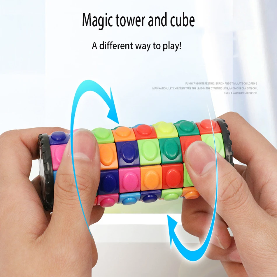 

Magic Cube Stress Reliever Three-dimensional Toys Tower Rubix Cube Intellectual Fidget Toys Speed Cubes Infinity Cube Desk Toys