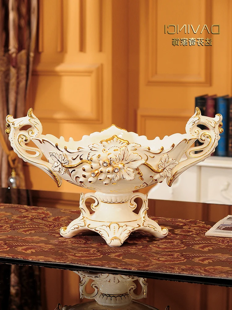 

style European living room tea table decoration set light luxury ceramic fruit tray modern creative home