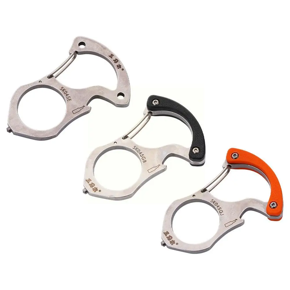 

Multi Functional Key Chain Self Defence Outdoor Survival Keychains Window Broken Carabiner Finger Hook Quick Tiger L8N9