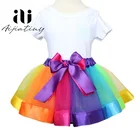 Новая детская одежда, юбка-пачка для девочек, юбки для маленьких девочек, мини-юбка принцессы, танцевальная Радужная фатиновая юбка для девочек