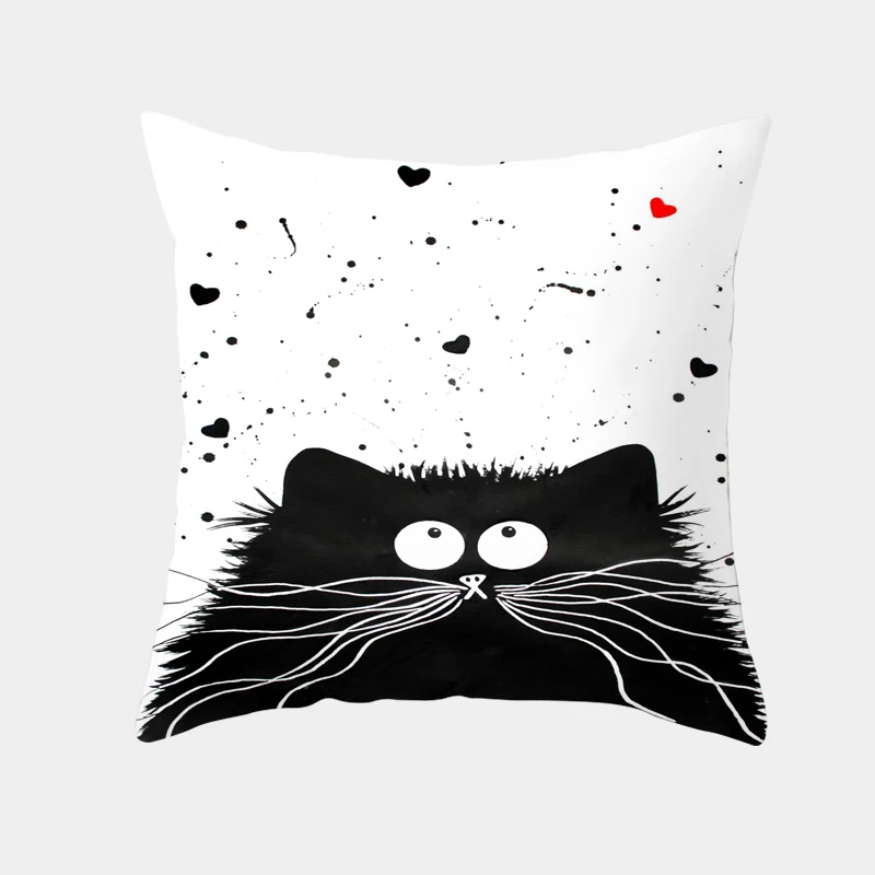 Чехол для подушки с изображением кота креативная декоративная наволочка милым