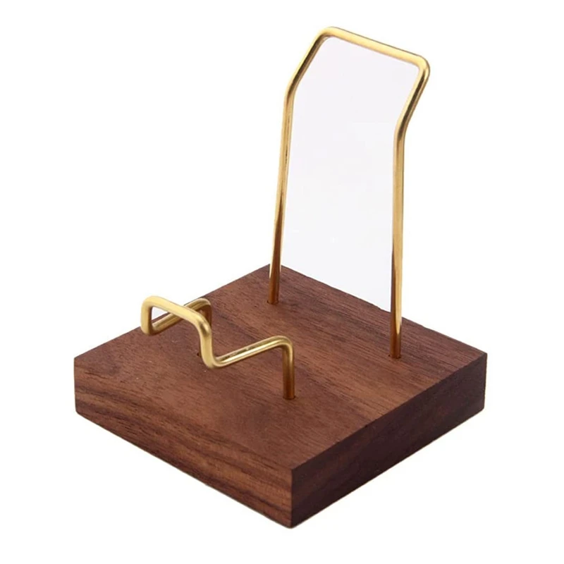 

Uclio Walnut Display Stand Mineral Display Easel Holder For Fossil Coral Geodes Rock Mineral Agate Small Collectibles