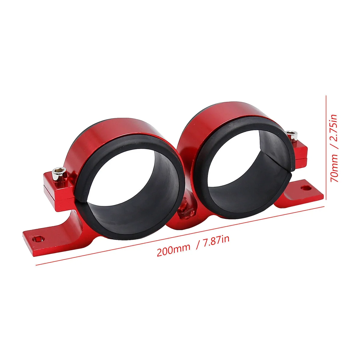 Красный 60 мм Алюминиевый зажим для двойного топливного насоса Монтажный