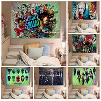 bandai suicide squad anime tapestry art science fiction room home decor decor blanket