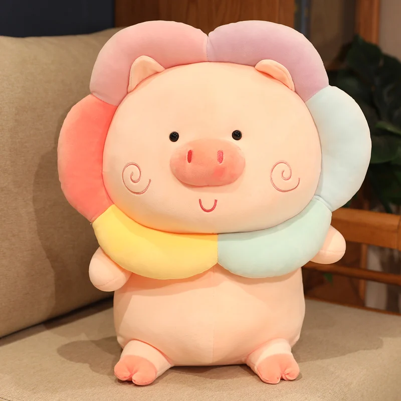 

One Piece 25-50cm Kawaii Cuddly Stuffed Animal Rainbow Piggy Toy Plush Doll Soft Pillow Hug & Cushion Kids Adults Birthday Gift