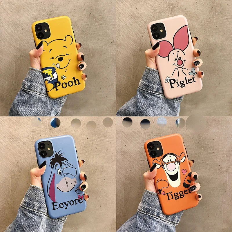 

2021 Cartoon Pooh Tigger Phone Case Cover for Iphone 13 12 Pro Max 11 8 7 6 S XR PLUS X XS SE 2020 Mini Silicone Couple Shell