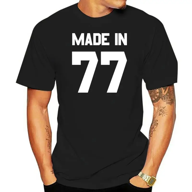

Made In Birthday 77 Mens T-Shirt 1977 42 42nd Birthday Birth Year Age Tee Shirt Basics Style Oversize