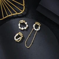 trendy magnetic buckle fresh pearl round earring clip for women party date shopping jewelry beauty gifts