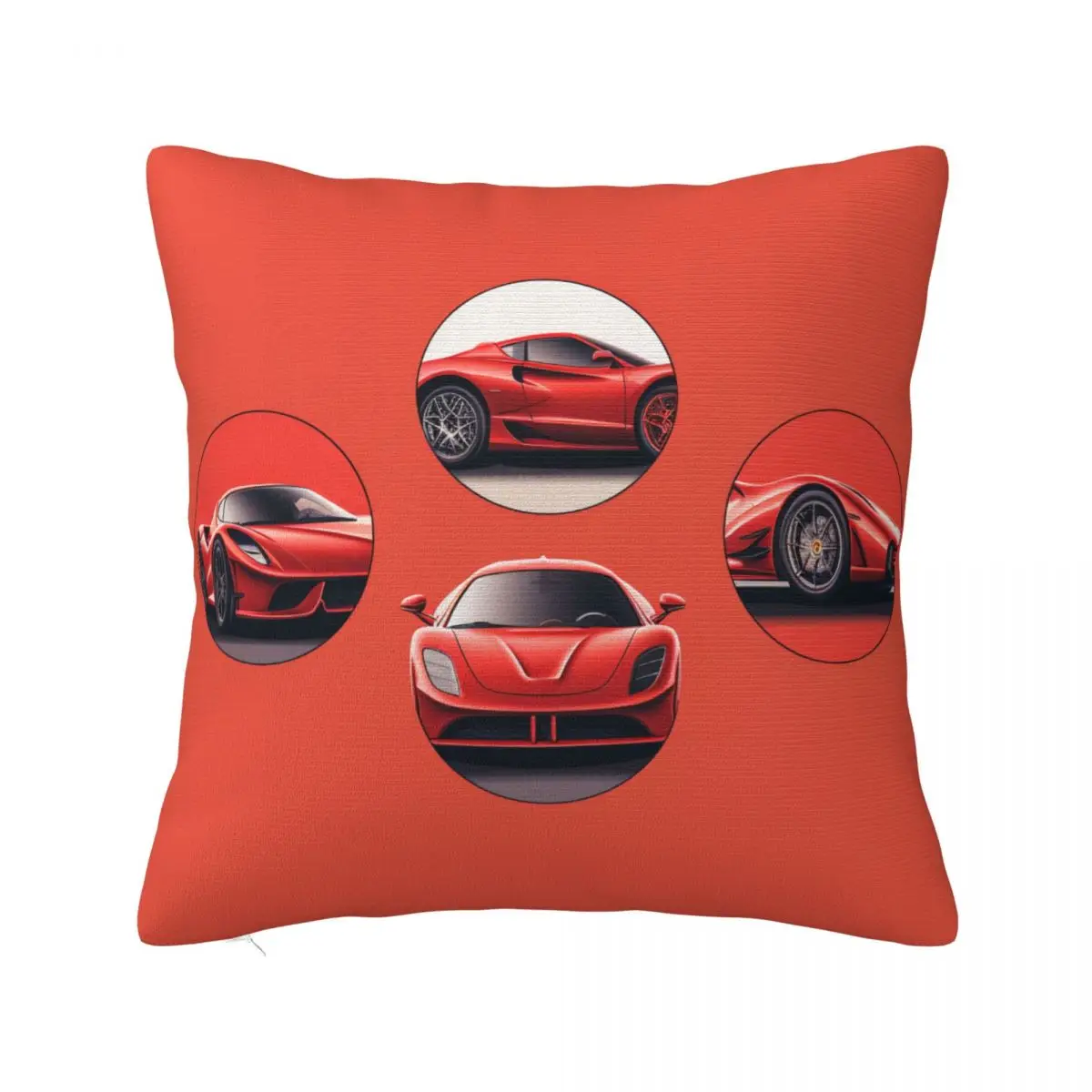 

Passionate Sports Car Pillow Case Minimalistic Simple Circle Colored Polyester Pillowcase Travel Zipper Summer Cover