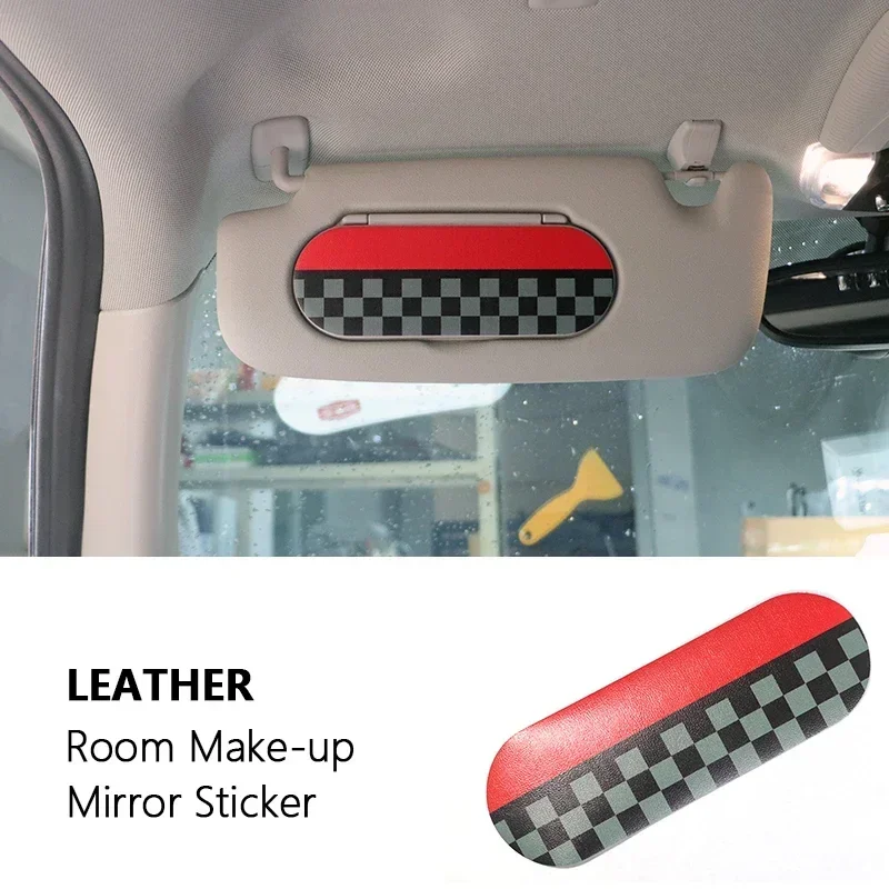 

Автомобильный солнцезащитный козырек кожаная наклейка для Mini Cooper F54 F55 F56 F57 F60 R55 R56 R57 R58 R59 R60 R61 зеркало для макияжа задние наклейки наклейка