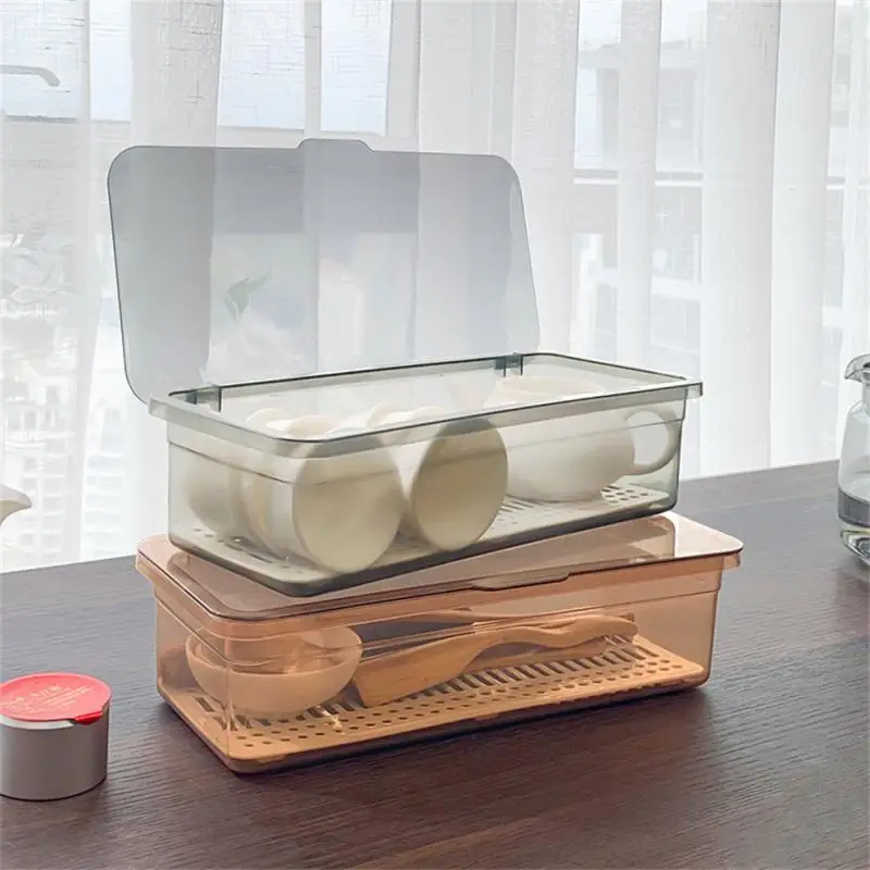 

Tea Set Storage Box Saving Space Dust-proof Storage Rack Large Capacity Transparent Kitchen Organizer Storage Box High Quality