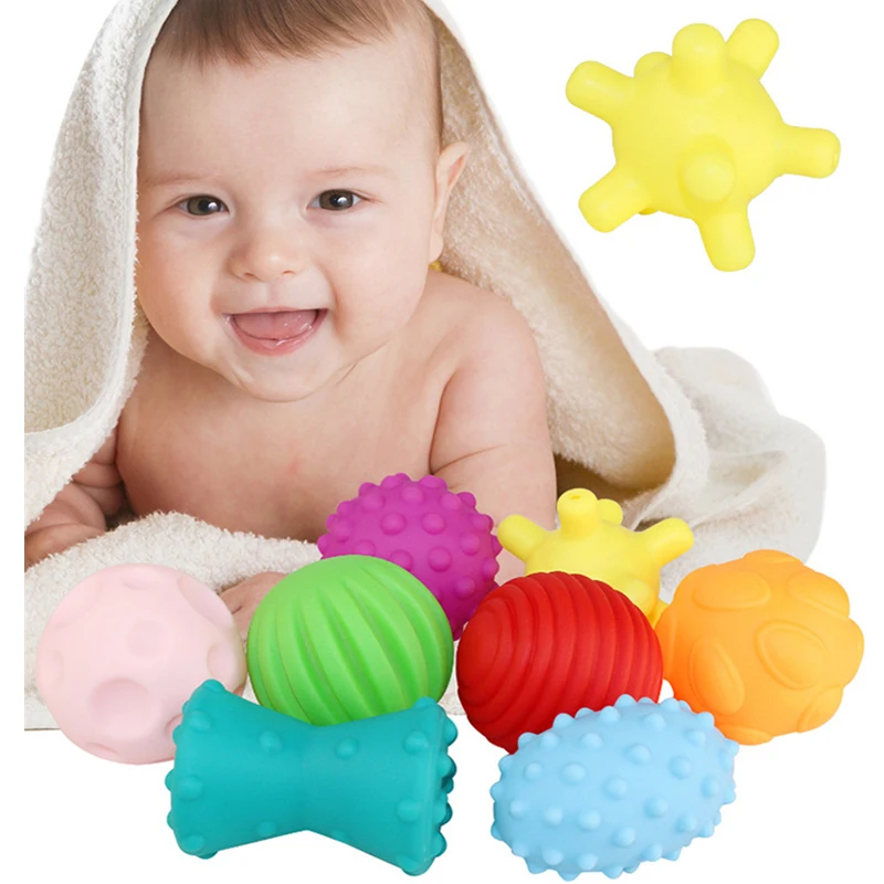 

Развивающий шар для новорожденных 0-12 месяцев, безопасные мягкие игрушки для прорезывания зубов, игрушки для ванной, Ранняя развивающая игр...