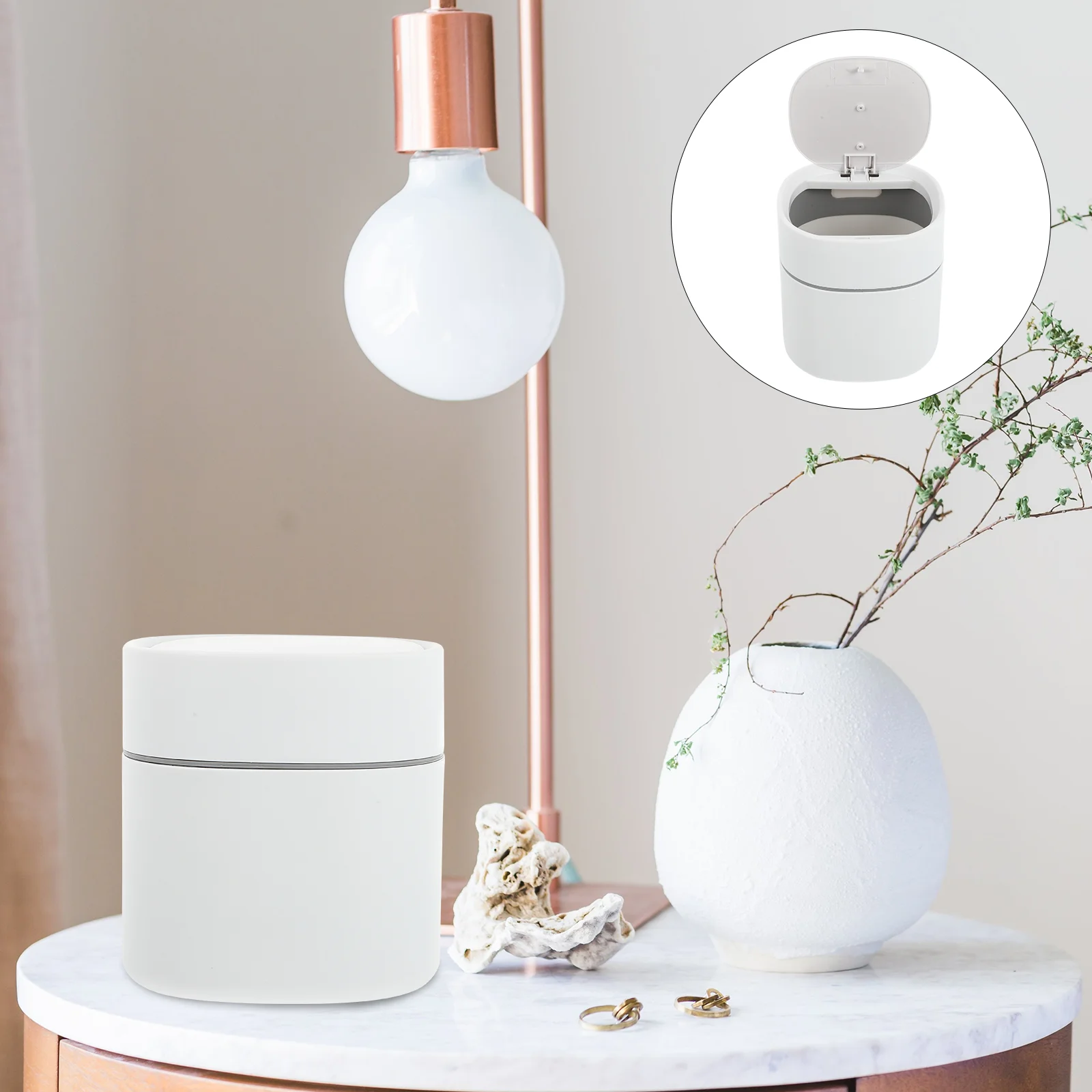 

Trash Can Bin Garbage Vanity Mini Waste Countertop Small Tiny Basket Tabletop Dispenser Car Paper Desktop Table Bucket