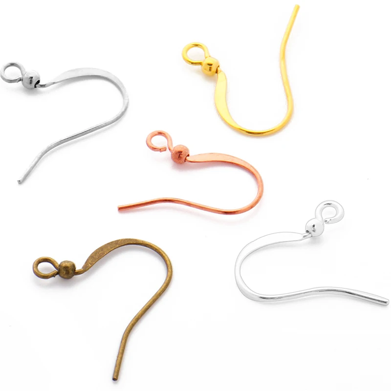 

100pcs Copper Earring Components Hooks Twist Gold Bronze Ear Hook Clasps Ear Wires Findings For DIY Jewelry Making Accessories