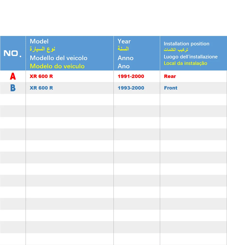 Передние или задние тормозные колодки подходят для Honda XR600R 1993-2000 1994 1995 1996 1997 1998 1999
