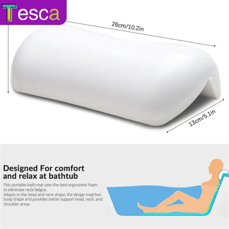 

Soft Waterproof Bath Tub Neck Back Support Non-slip Spa Headrest Bathtub Headrest Thickened Bath Pillows With Suction Cups