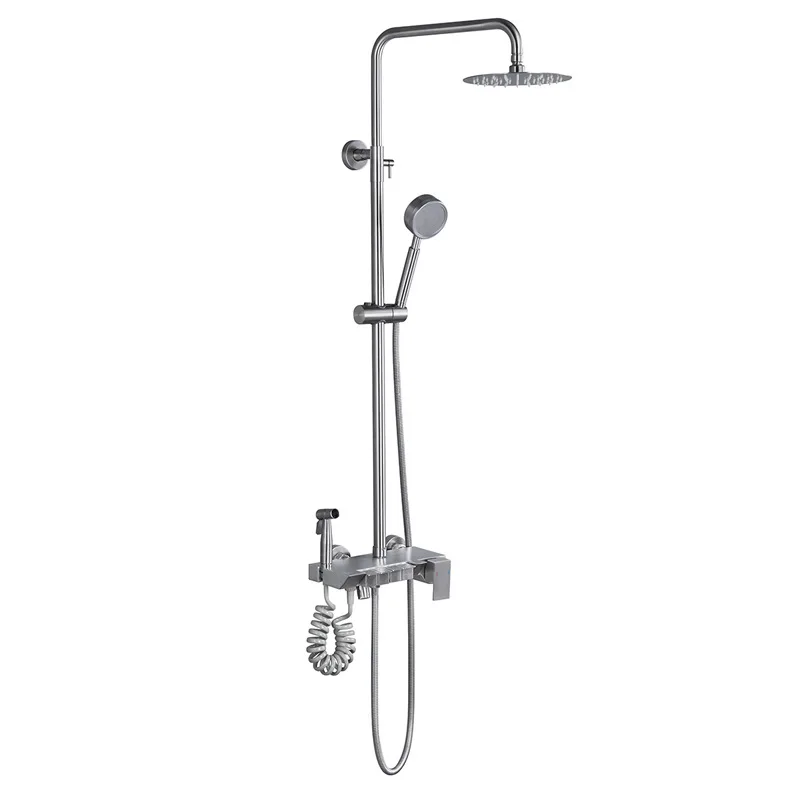 Душевой набор из нержавеющей стали 304 никель/серые клавиши фортепиано душевая