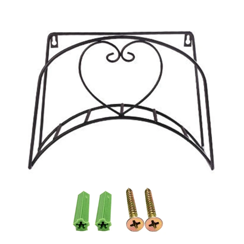 

68UE Creative Garden Hose Metal Holder Decorative Cast Iron Antique Wall Mount Bracket Pipe Hanging Hanger Storage Rack Rustic