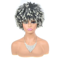 your style synthetic short kinky curly wig short pixie afro wig blunt black platinum blonde salt and pepperparty fluffy wig