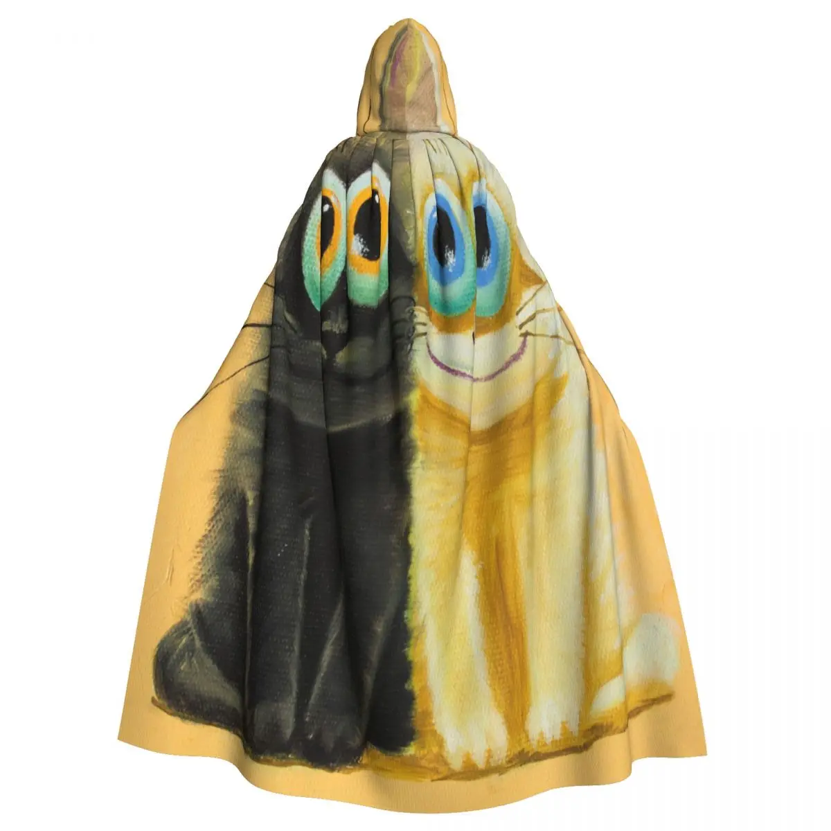 

Hooded Cloak Unisex Cloak with Hood Funny Cats With Big Eyes Cloak Vampire Witch Cape Cosplay Costume