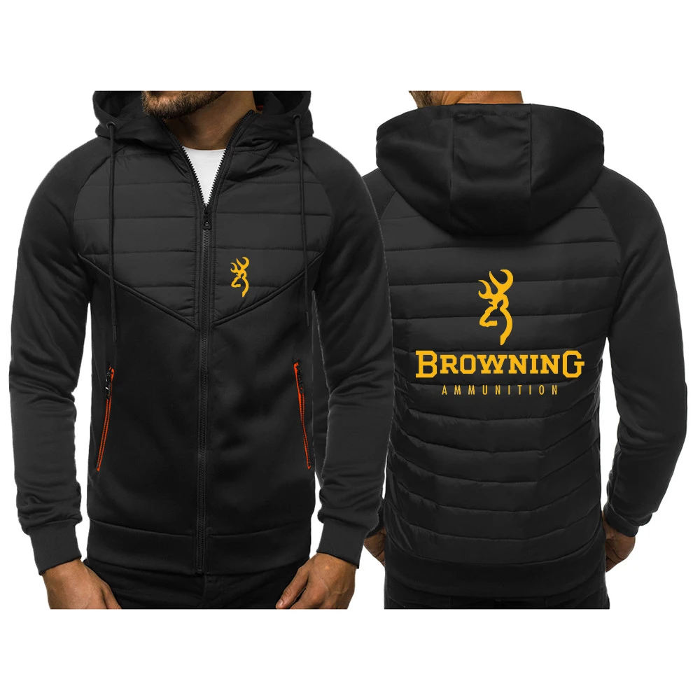 

2022 BROWNING Mens Winter Hot Sale Fashion Sports Jackets Sportswear Printing Thickened Fleece Hooded Tops Clothing