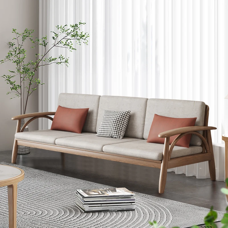 

Новый диван из ясеня в китайском стиле для гостиной в скандинавском стиле простой современный зимний и летний двухцелевой диван оливково-зеленого цвета