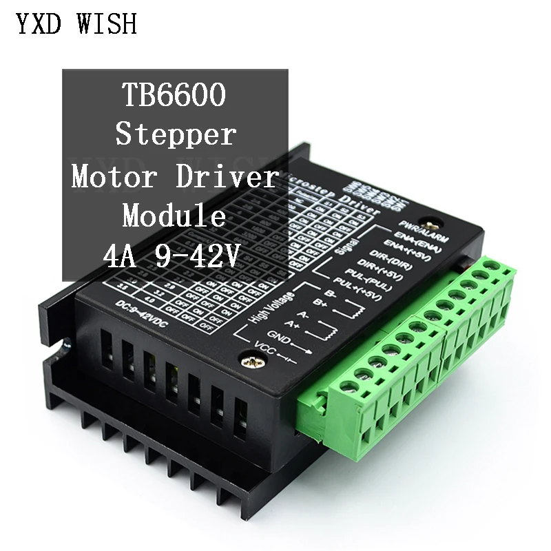 

TB6600 Stepper Motor Driver Board 4A 9-42V TTL 32 Micro-Step CNC 1 Axis 2 or 4 Phase of Stepper Motor Module 42, 57, 86