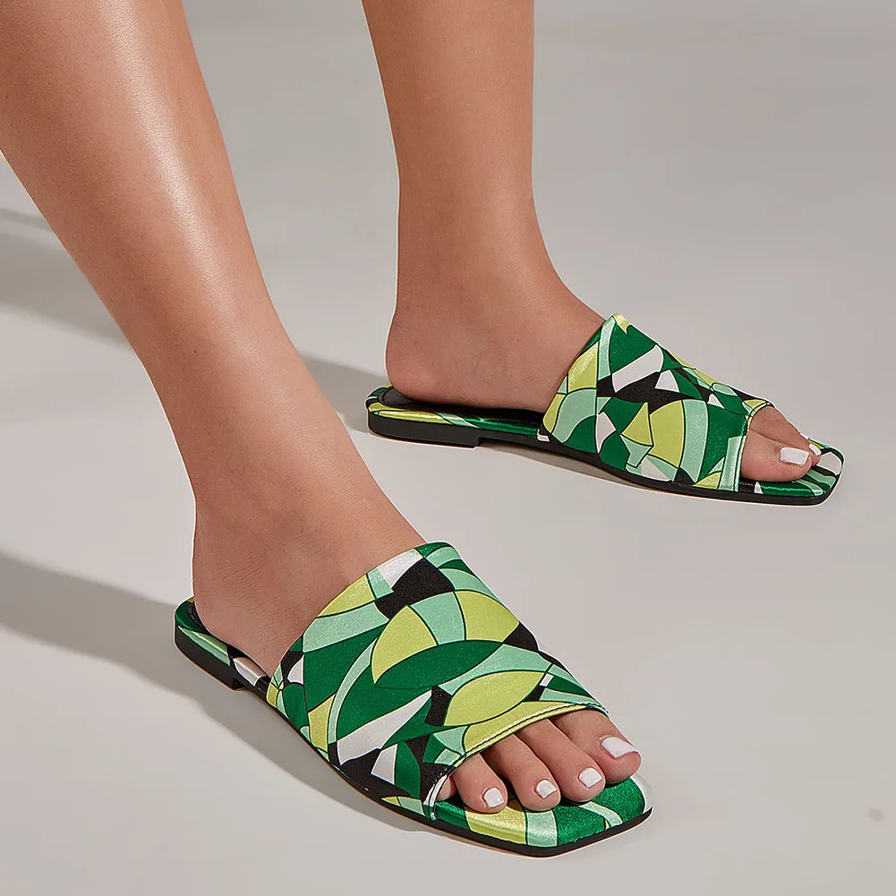 Brand New INS Hot Ladies Flat Summer Slides Fashion Mixed Colors Print women's Slippers 2023 Casual Light Comfy Woman Shoes