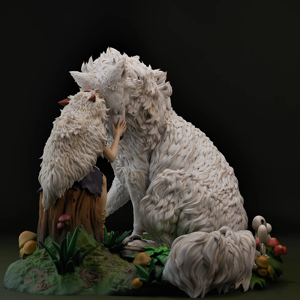 SFW набор моделей из смолы волк и девочка кукла с 3d принтом 1/24 несобранные