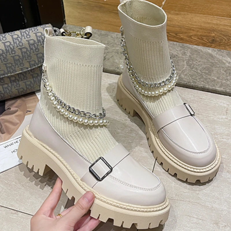 

New Fashion Fabric Sleeve Boots Women 2022 Personality Casual Comfortable Short Boots Women Popular Trend Women Boots