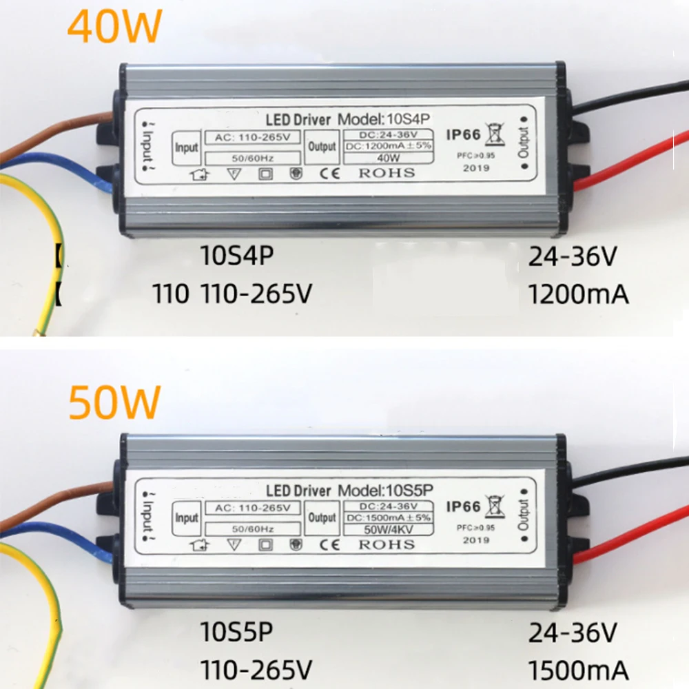 Фото 1 шт. 20W 30W 50W 60W 70W 80W 600mA-2400mA LED-драйвер, блок питания для уличных прожекторов, трансформатор, водонепроницаемый адаптер IP66 №5