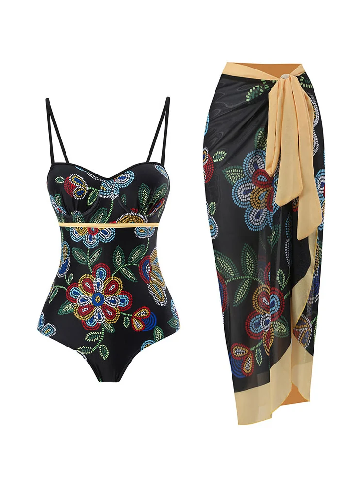 Fashion Printing Swimsuits Women 2023 One Piece High Waist Bikini Slim Women's Swimwear Backless Sexy Beach Clothes for Holidays