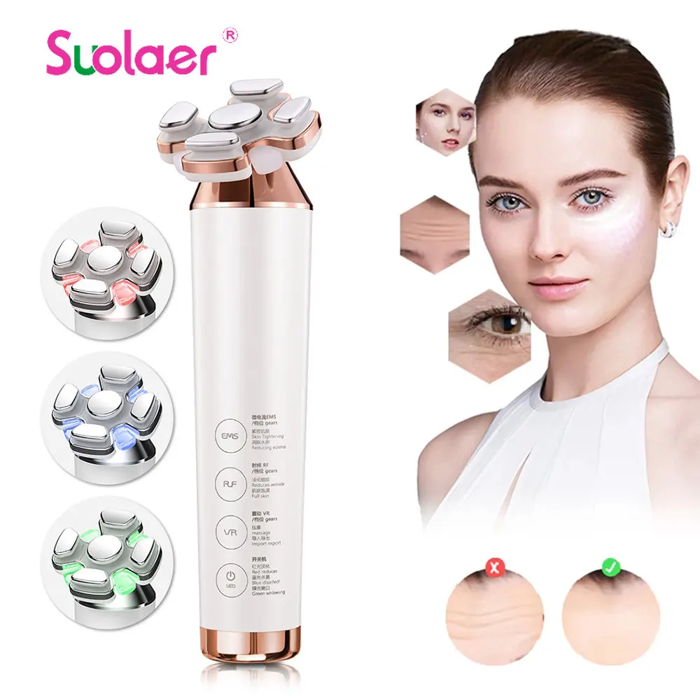 

New IPL RF Ultrasonic Facial Machine EMS Micro Current Lifting Firming Lifting Wrinkle Skin Care Machine Massager Pores Cleaner