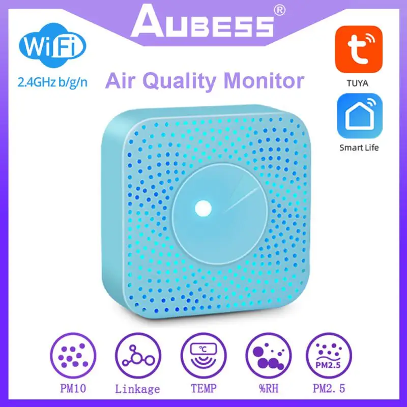 

Датчик контроля качества воздуха Tuya Smartlife Wifi Smart Air Box PM2.5 PM10 датчик температуры и влажности детектор умный дом