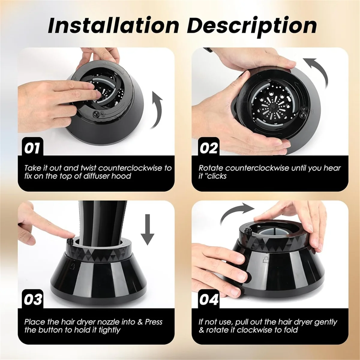 Диффузор для фена универсальный диффузор волос насадка тонкой толстой вьющейся