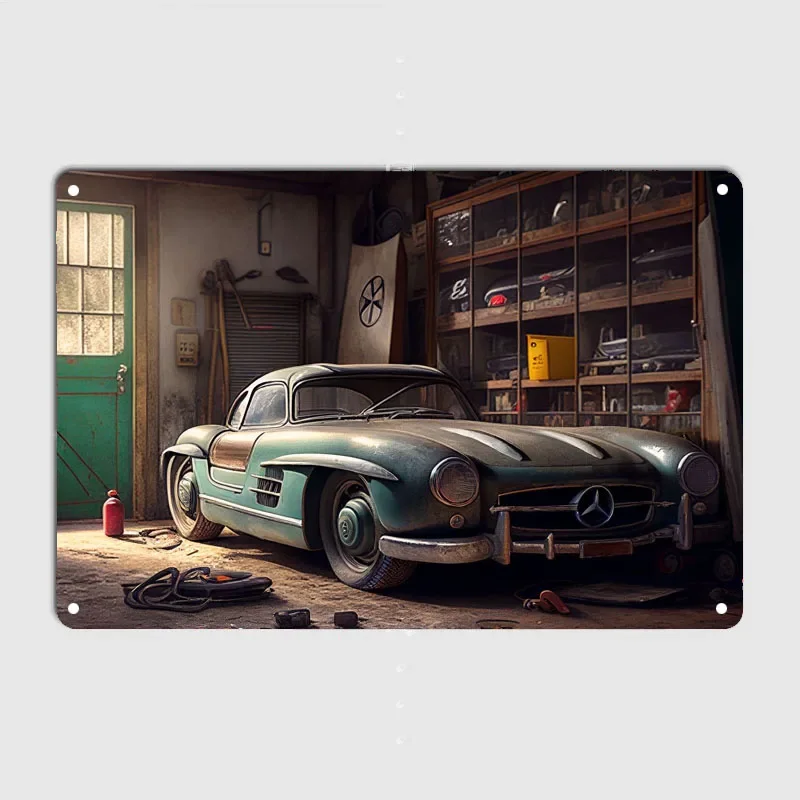 Металлические знаки украшение комнаты жестяной плакат Mercedes 300SL гараж бар игровая