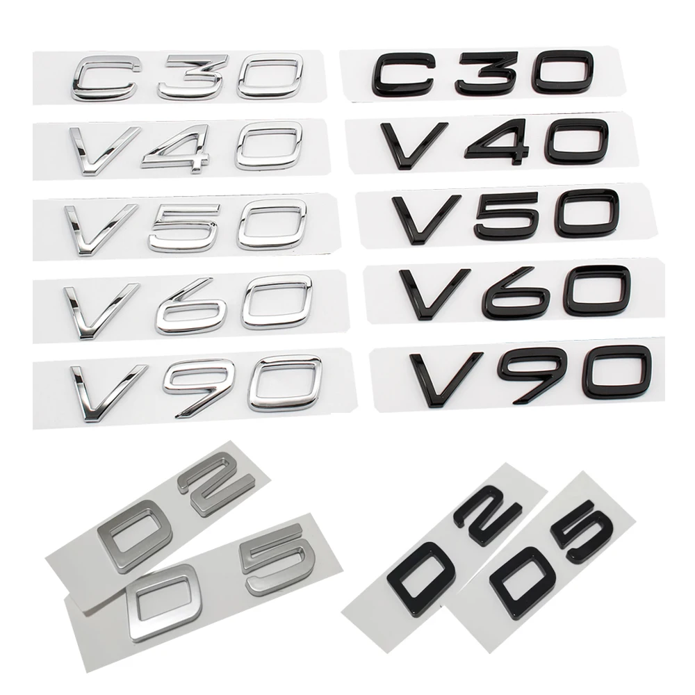 

Car 3D ABS Rear Tail Trunk Letters Alphabet Logo Badge Emblem Decals Styling Sticker For Volvo C30 V40 V50 V60 V90 Accessories
