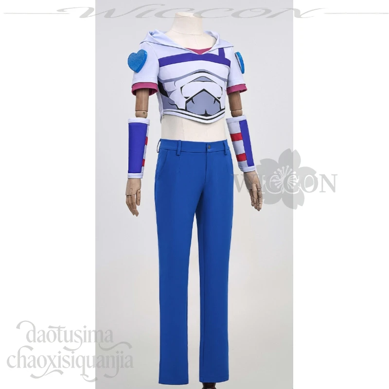 Фото Аниме Joooo SBR Косплей Johnnyy Костюм Y2K Мода Midriff Top Star Pattern Hat Синие брюки Желтые парики Хэллоуин Рождество Cos №5