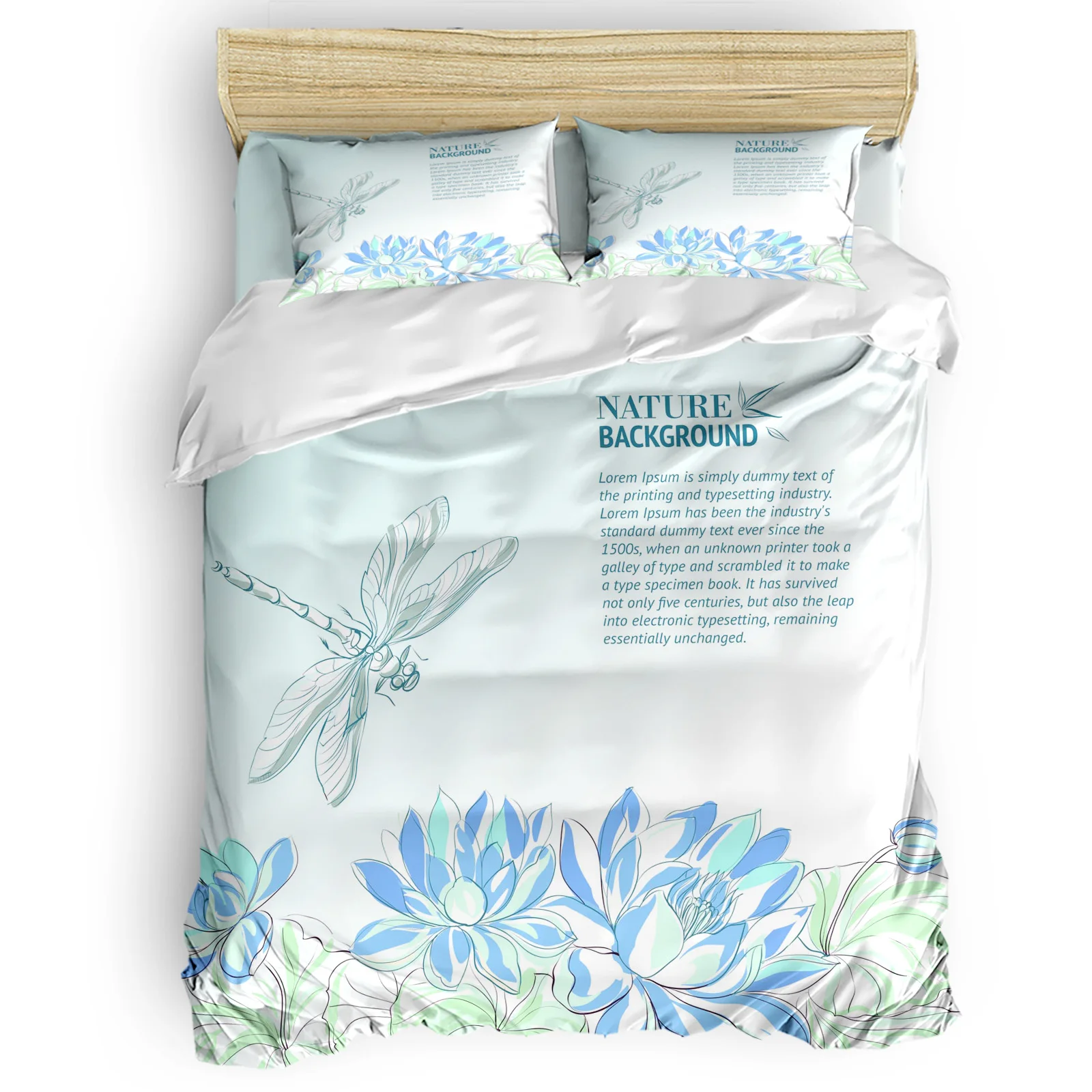 

Dragonfly Flowers Fine Art Comfortable Household Goods Bedroom Bed Luxury Duvet Cover 2/3/4 Pieces